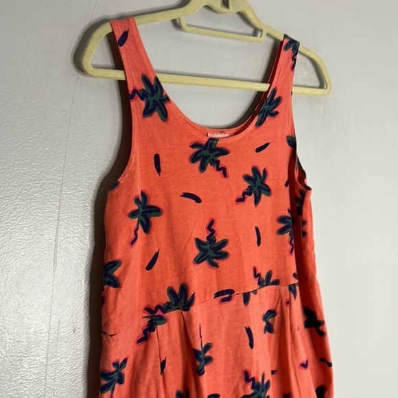 Vintage ZIP Code cotton palm tree print coral maxi dress small women’s s - Picture 3 of 6